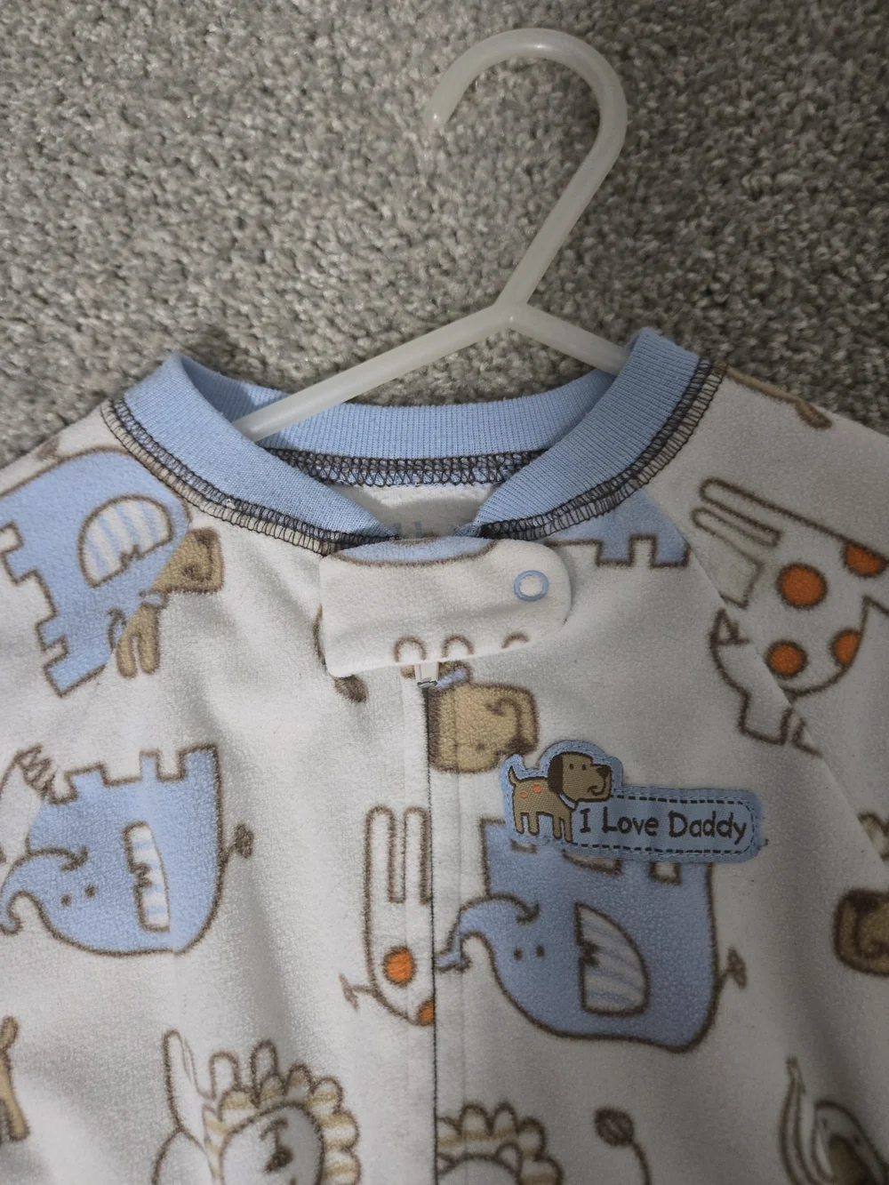 Blue and Cream Baby Sleep Gowns - Animal Print Kids Pajamas